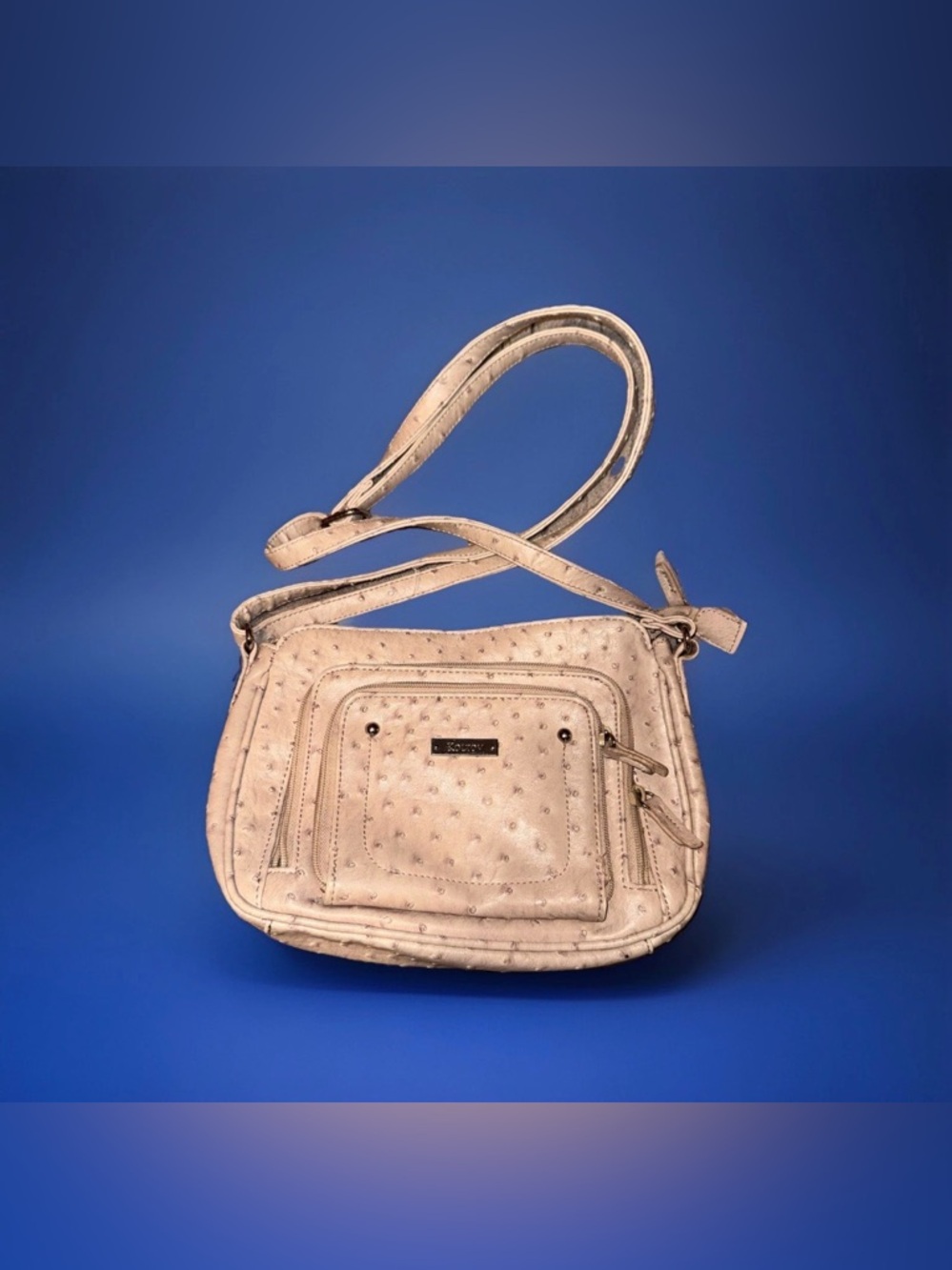 Koltov Tan Purse Beige Textured Crossbody Bag